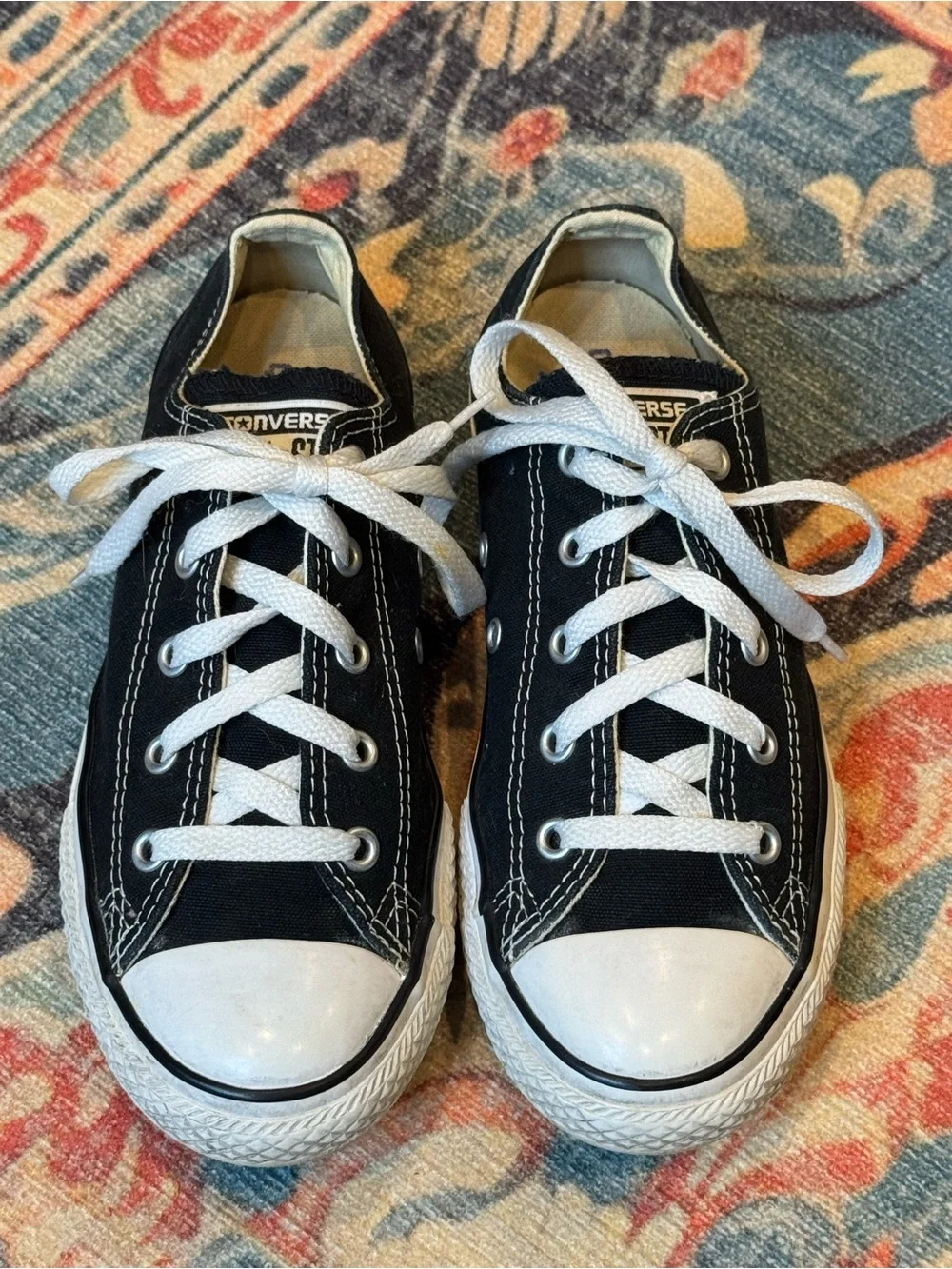 CONVERSE All-Star Kids Black & White Low-Top Canvas Sneakers